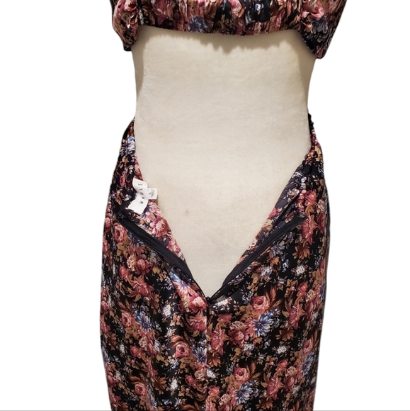 Mable Cut Out Dress Womens Size Large Multi Floral Cowl Neck Backless Maxi Dress - Picture 10 of 16
